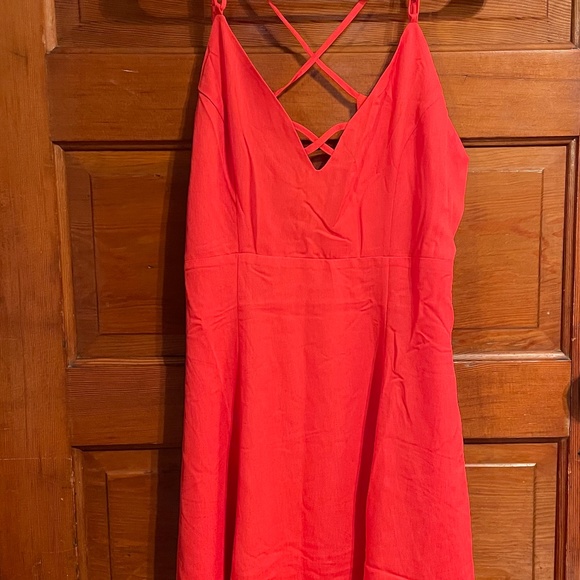 NWT Women's 19 COOPER Strappy Skater Dress Medium coral - Picture 3 of 6